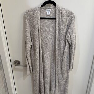 Nicole Miller Open Front Knit Cardigan - Gray